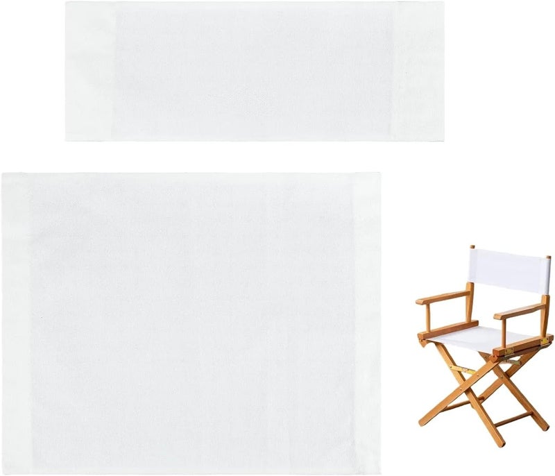 wonofa 1 Set Director Chair Canvas Replacement with Wood Stick,18.9''L X 15''W Portable Replacement Cover Canvas for Directors Chair (White) - Image 1